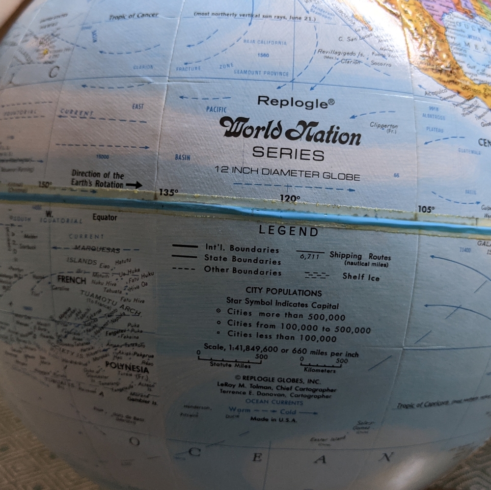 Replogle Vintage Style Globe of the World - Picture 9 of 12